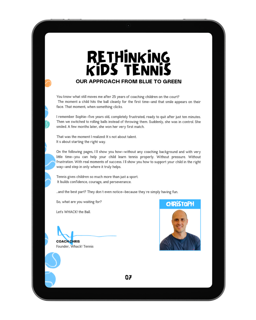 Get the E-Book - WHACK! Tennis Guide for Parents - Learn Tennis Step by Step