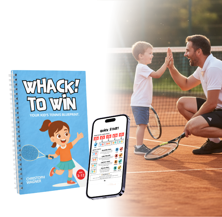 Eltern spielen Tennis mit Kind zuhause – Ball rollen Übung für Anfänger ohne Tennisplatz